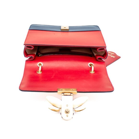 Gucci Sylvie Queen Margaret Tri-Color Leather Shoulder Bag With Bee Ornament & S - Picture 8 of 12